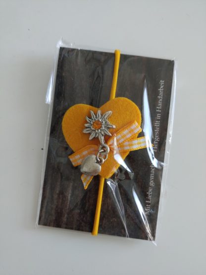 Filzherzerl bling-bling gelb
