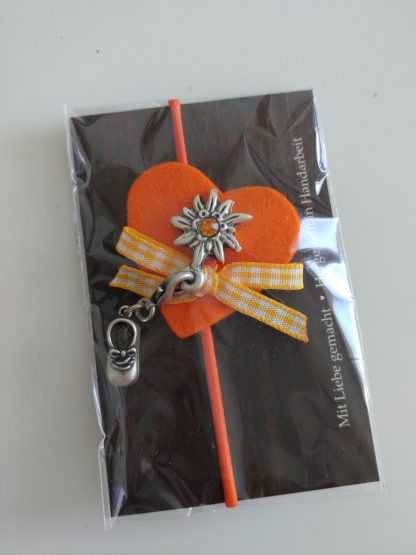 Filzherzerl bling-bling orange
