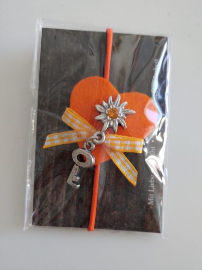Filzherzerl bling-bling orange