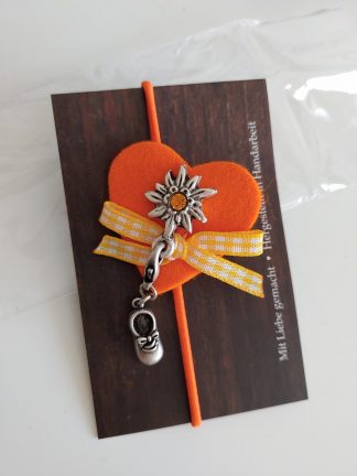Filzherzerl bling-bling orange