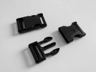 10 Kunststoff-Steckschliessen, 25mm schwarz